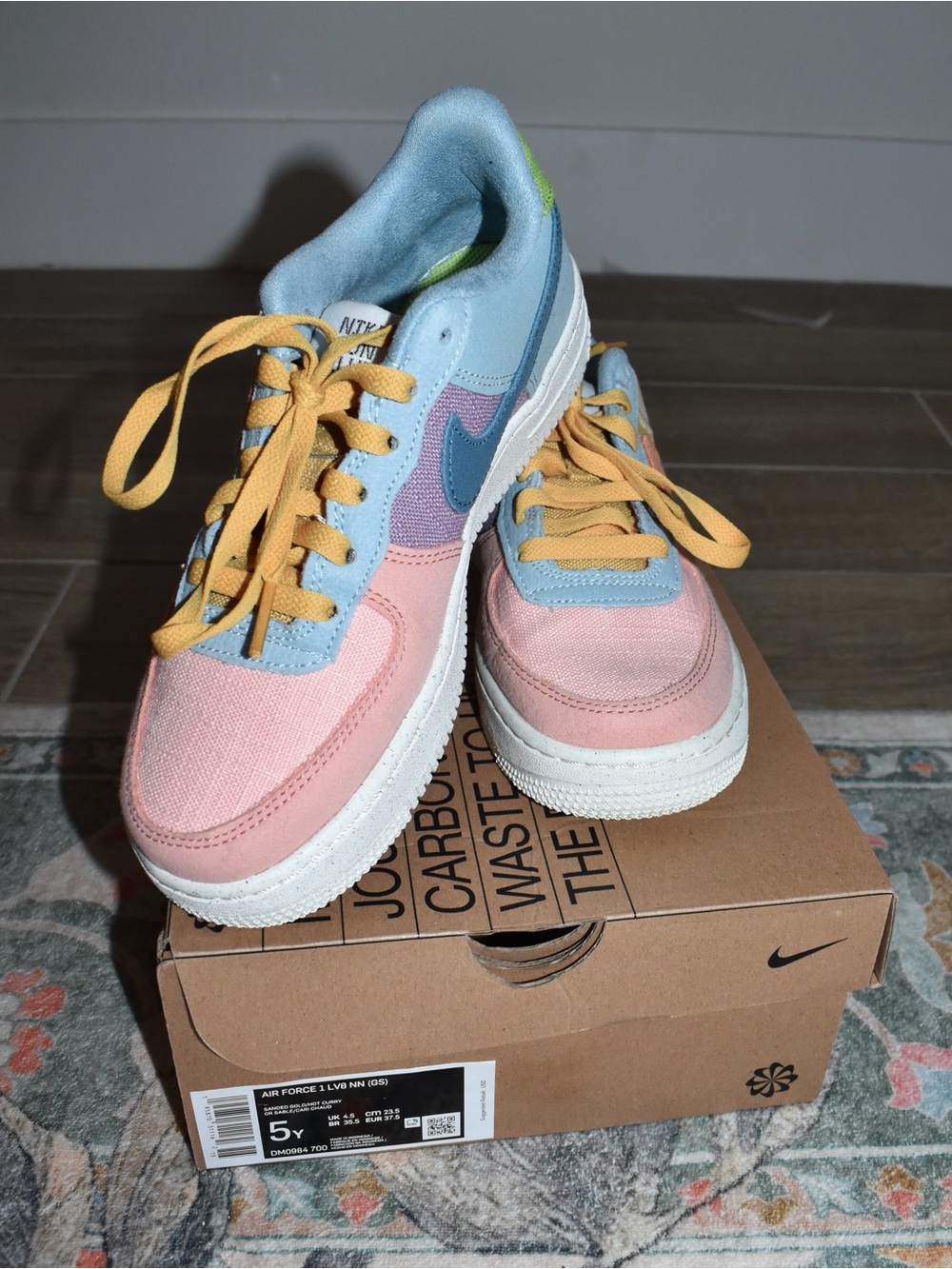 Nike Air Force 1 LV8NN (GS) “Move to Zero” Pastel Colorblock Sneakers sz Y5/W6.5 - Picture 2 of 7